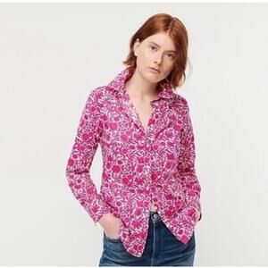 J. Crew Pink Floral Button-Down Shirt